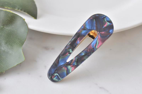 Acrylic Barrette Hair Clip - Swirls