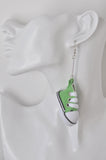 Novelty Fun Chucks Sneakers Runners Shoes Drop Dangle Earrings - Red