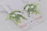 Acrylic Crazy Pot Plant Drop Dangle Earrings