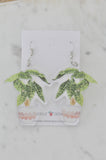 Acrylic Crazy Pot Plant Drop Dangle Earrings
