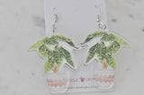 Acrylic Crazy Pot Plant Drop Dangle Earrings