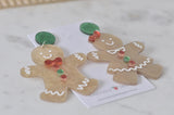 Acrylic Christmas Gingerbread Man and Woman Cookie Drop Dangle Earrings