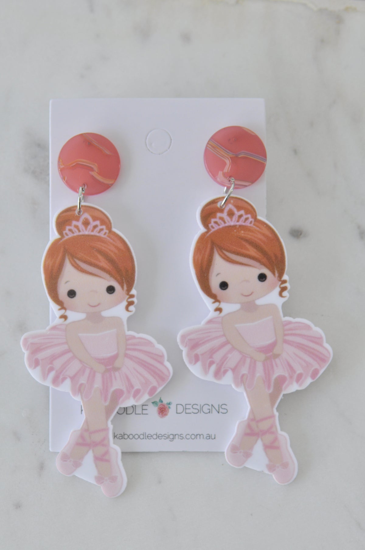 Acrylic Ballerina Ballet Dancer Drop Earrings
