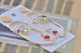 Red Lip Rhinestone Face Cutout Woman Girl Novelty Fun Drop  Stud Earrings