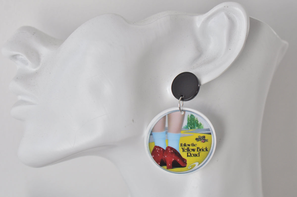 Acrylic Wizard of Oz Dorothy Red Shoes Drop Earrings