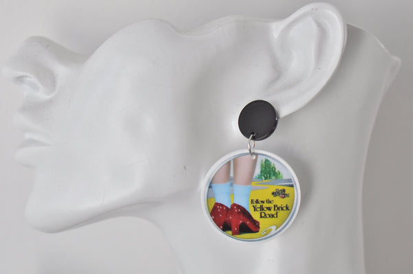 Acrylic Wizard of Oz Dorothy Red Shoes Drop Earrings