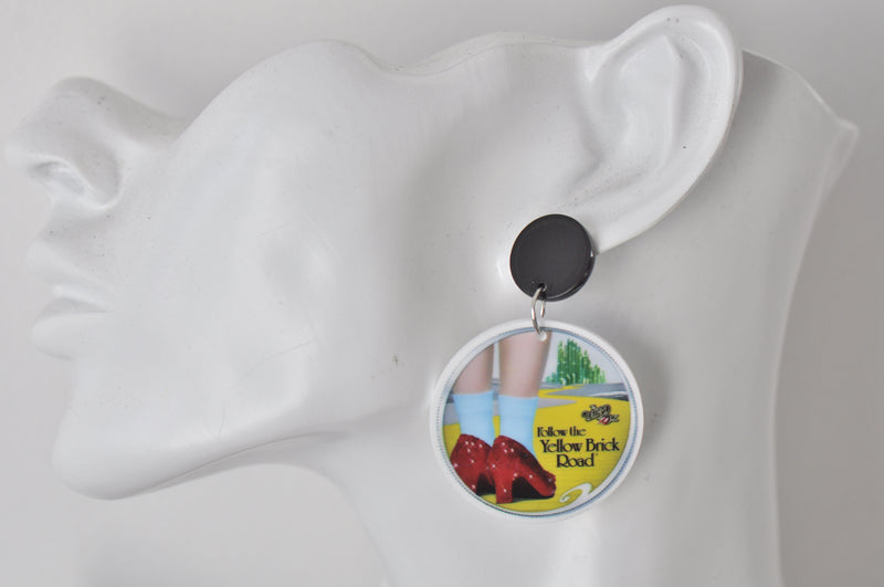 Acrylic Wizard of Oz Dorothy Red Shoes Drop Earrings