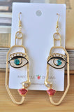 Face Cutout Woman Girl Red Lip Rhinestone Novelty Fun Drop  Stud Earrings