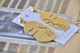 Face Cutout Novelty Fun Drop Dangle Earrings