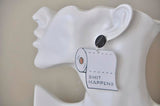 Acrylic Perspex Toilet Paper Shit Happens Novelty Fun Drop Dangle Earrings