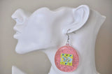 Acrylic Perspex Nostalgic Retro Tamagotchi Drop Earrings - Pink