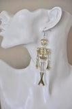 Acrylic Perspex Novelty Halloween Skeleton Skull Dangle Earrings