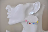 Acrylic Perspex Rainbow Rain and Lightning Cloud Dangle Earrings