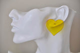 Acrylic Yellow Transparent Heart Valentines Day I Love You Stud Earrings
