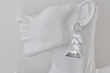 Acrylic Girl With Bubble Gum Chewing Gum Drop Dangle Earrings