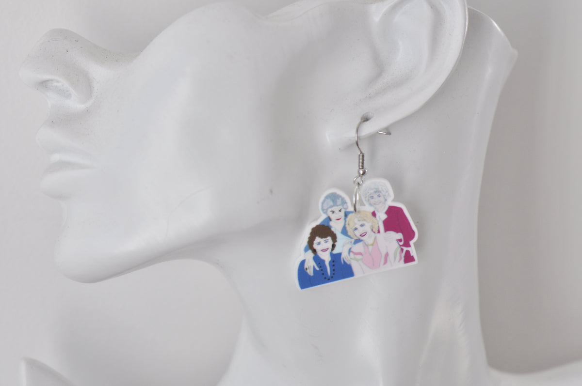 Acrylic The Golden Girls Drop Dangle Earrings
