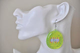 Acrylic Perspex Nostalgic Retro Tamagotchi Drop Earrings - Green