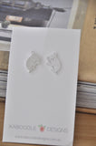 Silver - Stainless Steel Bird Swallow Cutout Mini Dainty Minimalist Stud Earrings