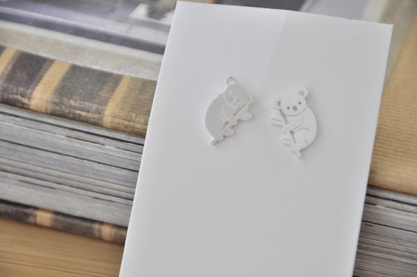 Silver - Stainless Steel Bird Swallow Cutout Mini Dainty Minimalist Stud Earrings