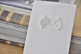 Silver - Stainless Steel Bird Swallow Cutout Mini Dainty Minimalist Stud Earrings