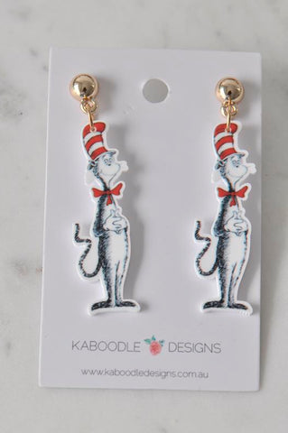 Acrylic Dr Seuss Teachers Children's Book Drop Dangle Earrings