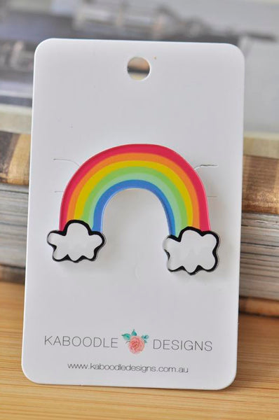 Acrylic Love Rainbow Cloud Pin Brooch