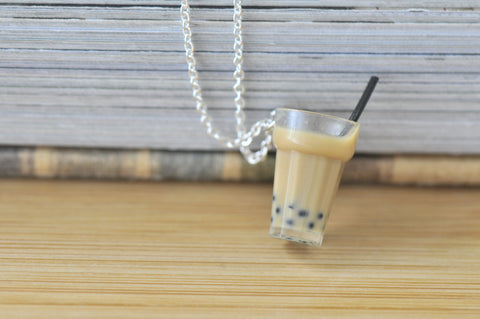 Boba Pearl Bubble Milk Tea Resin Necklace