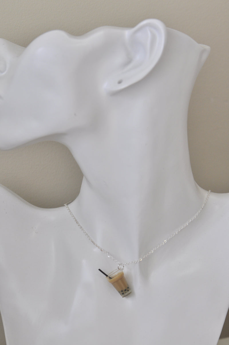 Boba Pearl Bubble Milk Tea Resin Necklace