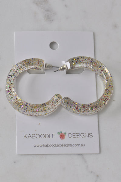Glitter Circle Round Hoop Geometric Statement Earrings
