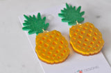 Acrylic Pineapple Fruit Novelty Dangle Drop Earrings