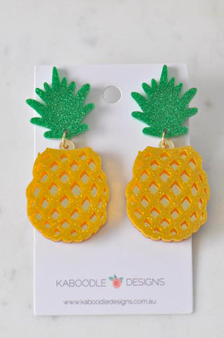 Acrylic Pineapple Fruit Novelty Dangle Drop Earrings