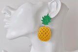 Acrylic Pineapple Fruit Novelty Dangle Drop Earrings