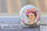 Handmade Artwork Stainless Steel Pocket Watch Necklace - Frida Kahlo Boho