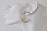 Glitter Circle Round Hoop Geometric Statement Earrings
