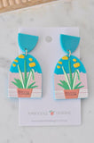 Geometric Plant Plants Statement Drop Dangle Earrings