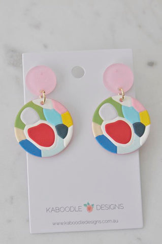 Geometric Circles Statement Drop Dangle Earrings