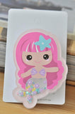 Acrylic Magical Mermaid Glitter Stars Sparkles Large Pin Brooch