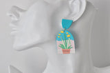 Geometric Plant Plants Statement Drop Dangle Earrings