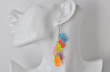 Miniature 3D Candy Gummy Bear Cluster Dangle Drop Earrings