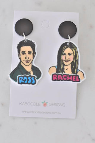 Acrylic Friends Ross and Rachel Dangle Earrings