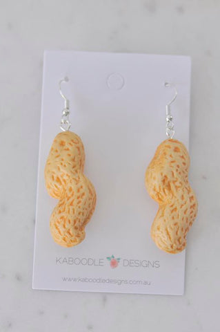 Novelty Fun Peanut Dangle Drop Earrings