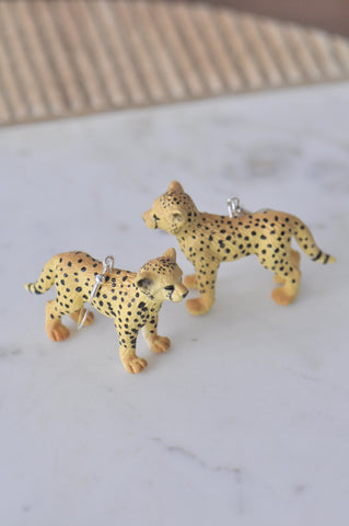 Novelty Leopard Animal Dangle Drop Earrings