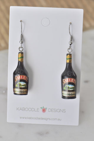 Liqueur Bottle Alcohol Novelty Fun Drop Dangle Earrings
