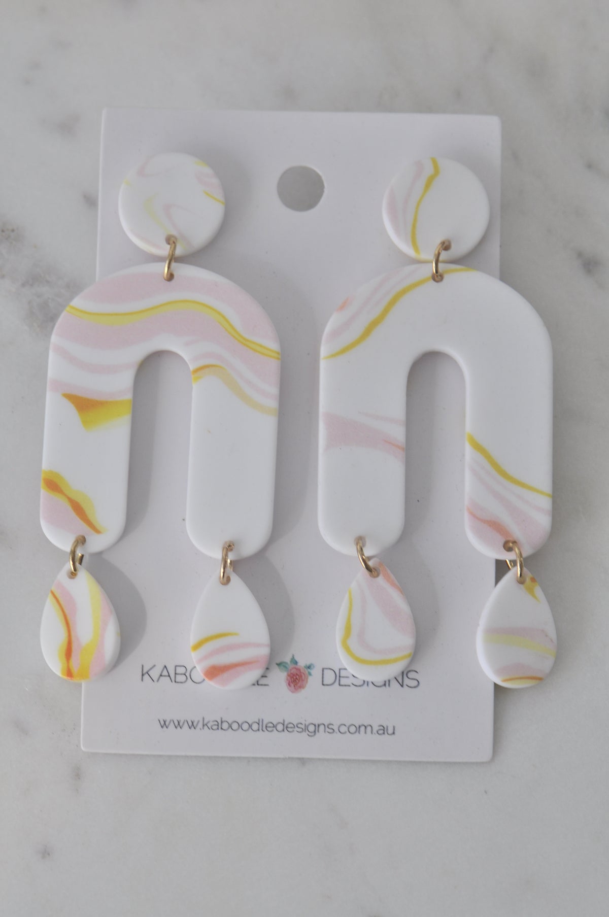 Acrylic Geometric Horse shoe Lucky Novelty Dangle Drop Earrings
