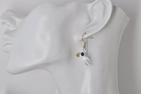 Enamel Astronaut Galaxy Universe Star Novelty Fun Drop Dangle Earrings