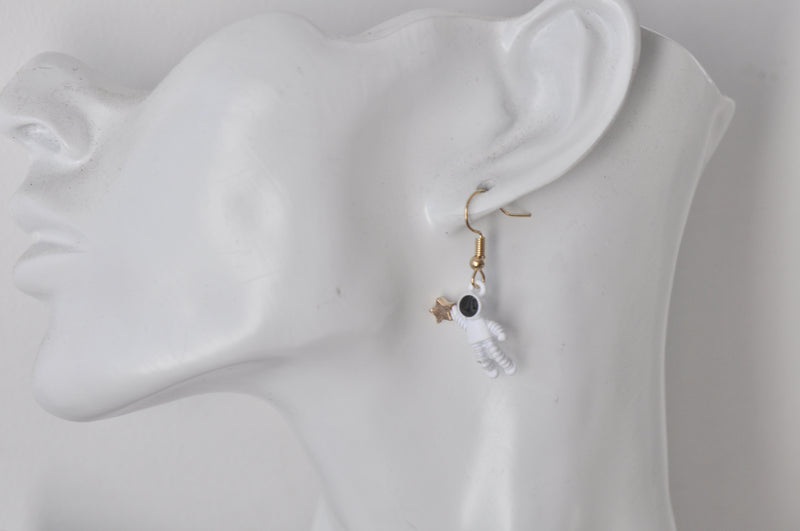 Enamel Astronaut Galaxy Universe Star Novelty Fun Drop Dangle Earrings