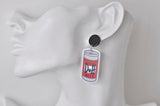 Acrylic Duff Beer TV Show Novelty Dangle Drop Earrings