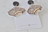 Novelty Australian Dessert Snack Lamington Dangle Earrings