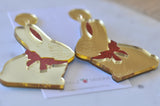 Acrylic Chocolate Easter Bunny Drop Dangle Earrings