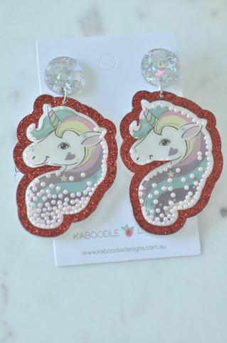 Acrylic Unicorn Shaker Earrings Drop Dangle Earrings
